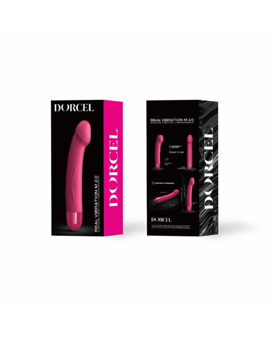 Вібратор Dorcel Real Vibration M Magenta 2.0, діаметр 3,7см, перезаряджається, для точки G, водостій Вібратор Dorcel Real Vibration M Magenta 2.0, діаметр 3,7см, перезаряджається, для точки G, водостій