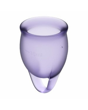 Набір менструальних чаш Satisfyer Feel Confident (lila), 15мл та 20мл, мішечок для зберігання Набір менструальних чаш Satisfyer Feel Confident (lila), 15мл та 20мл, мішечок для зберігання