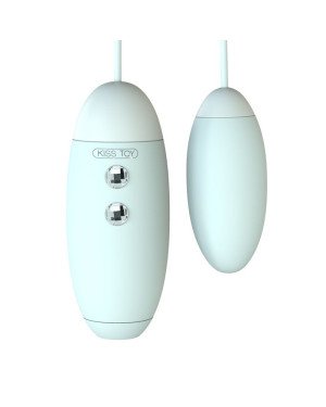 Вакуумний стимулятор з віброяйцем 2-в-1 KisToy Miss VV Cyan