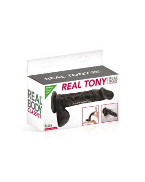 Фалоімітатор Real Body — Real Tony Black, TPE, діаметр 3,5 см Фалоімітатор Real Body — Real Tony Black, TPE, діаметр 3,5 см