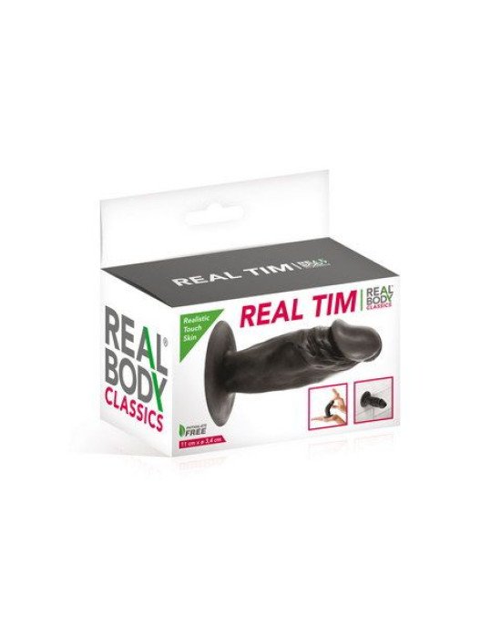 Фалоімітатор Real Body — Real Tim Black, TPE, діаметр 3,4 см Фалоімітатор Real Body — Real Tim Black, TPE, діаметр 3,4 см