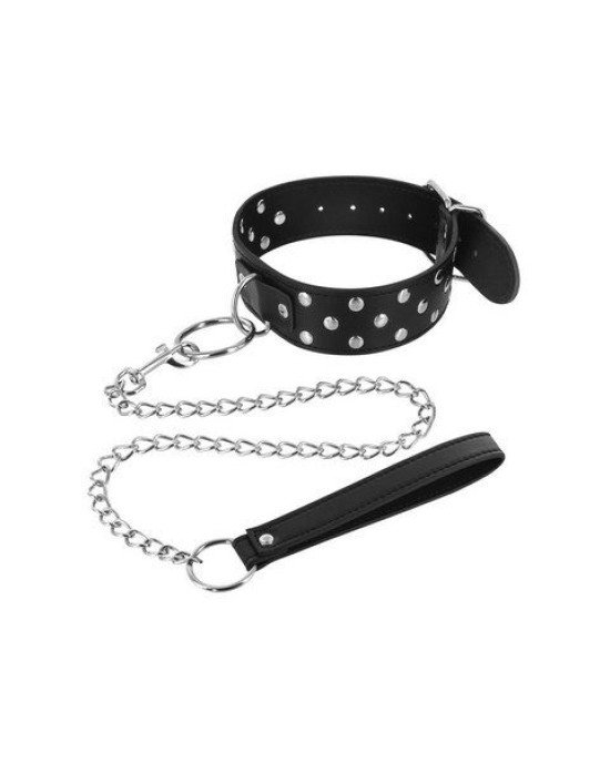 Нашийник з повідцем Fetish Tentation Rivets and Leash
