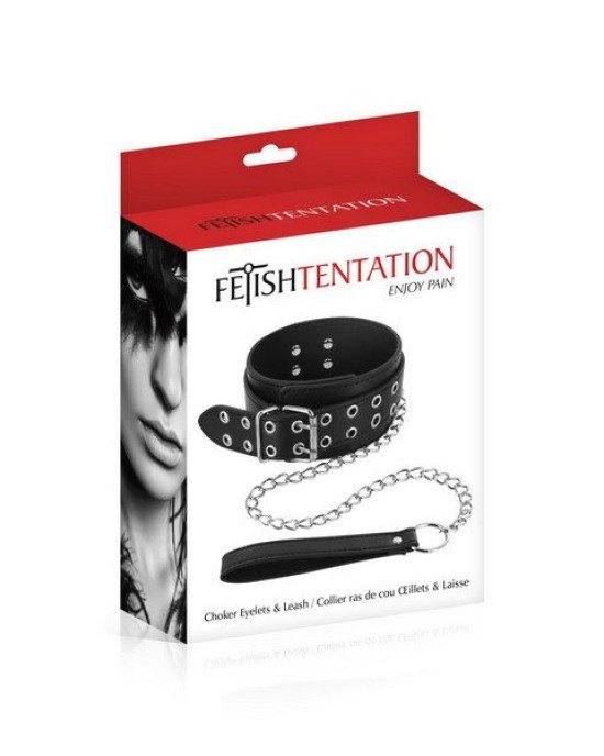 Нашийник з повідцем Fetish Tentation Eyalets and Leash Нашийник з повідцем Fetish Tentation Eyalets and Leash