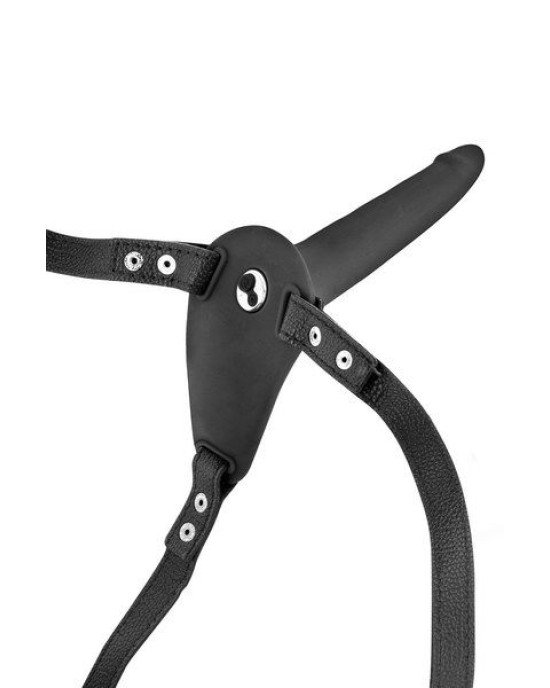 Страпон з вібрацією Fetish Tentation Vibrating Strap-On with Dildo Black Страпон з вібрацією Fetish Tentation Vibrating Strap-On with Dildo Black