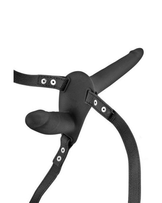 Подвійний страпон Fetish Tentation Strap-On with Double Dildo Black Подвійний страпон Fetish Tentation Strap-On with Double Dildo Black
