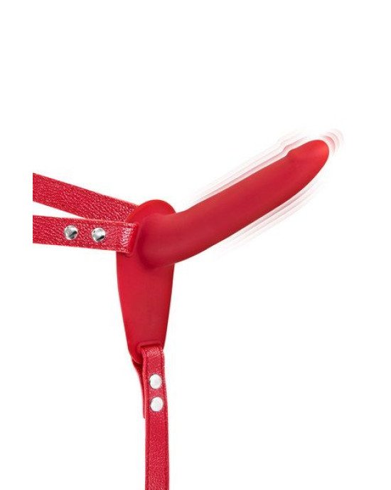 Страпон з вібрацією Fetish Tentation Vibrating Strap-On with Dildo Red Страпон з вібрацією Fetish Tentation Vibrating Strap-On with Dildo Red