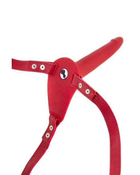 Страпон з вібрацією Fetish Tentation Vibrating Strap-On with Dildo Red Страпон з вібрацією Fetish Tentation Vibrating Strap-On with Dildo Red