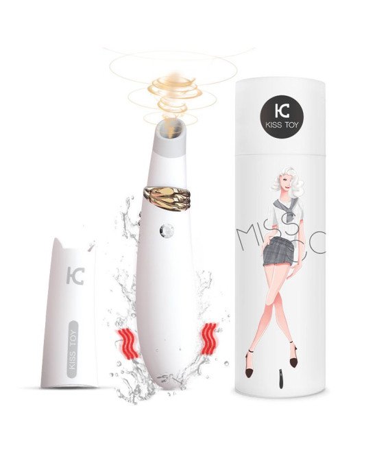 Вакуумний стимулятор з вібрацією KisToy Miss CC White, можна використовувати як вібратор, діам.3,6см Вакуумний стимулятор з вібрацією KisToy Miss CC White, можна використовувати як вібратор, діам.3,6см