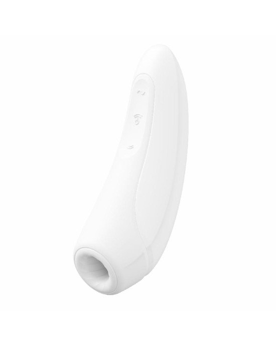 Вакуумний кліторальний стимулятор Satisfyer Curvy 1+ White з керуванням через інтернет Вакуумний кліторальний стимулятор Satisfyer Curvy 1+ White з керуванням через інтернет
