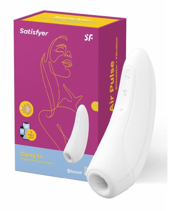 Вакуумний кліторальний стимулятор Satisfyer Curvy 1+ White з керуванням через інтернет Вакуумний кліторальний стимулятор Satisfyer Curvy 1+ White з керуванням через інтернет