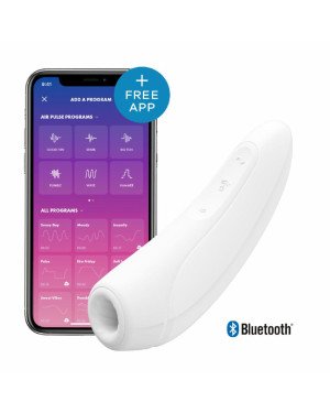 Вакуумний кліторальний стимулятор Satisfyer Curvy 1+ White з керуванням через інтернет