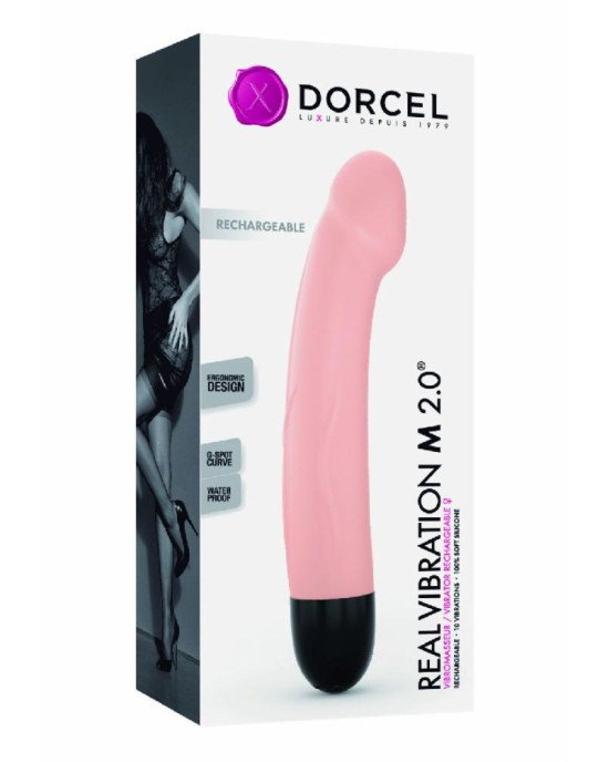 Вібратор Dorcel Real Vibration M Flesh 2.0, діаметр 3,7см, перезаряджається, для точки G Вібратор Dorcel Real Vibration M Flesh 2.0, діаметр 3,7см, перезаряджається, для точки G