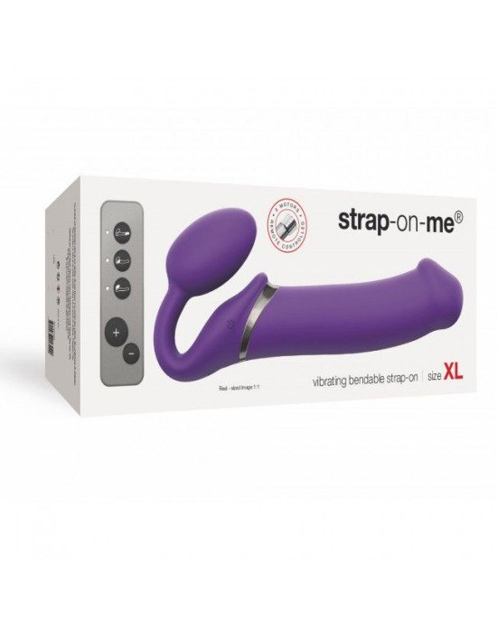 Безремінний страпон з вібрацією Strap-On-Me Vibrating Violet XL, діам. 4,5 см, пульт ДК, регульовани Безремінний страпон з вібрацією Strap-On-Me Vibrating Violet XL, діам. 4,5 см, пульт ДК, регульовани