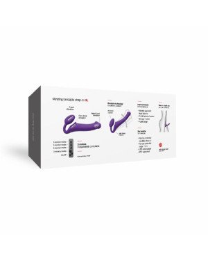Безремінний страпон з вібрацією Strap-On-Me Vibrating Violet XL, діам. 4,5 см, пульт ДК, регульовани
