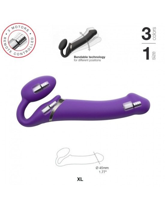 Безремінний страпон з вібрацією Strap-On-Me Vibrating Violet XL, діам. 4,5 см, пульт ДК, регульовани Безремінний страпон з вібрацією Strap-On-Me Vibrating Violet XL, діам. 4,5 см, пульт ДК, регульовани