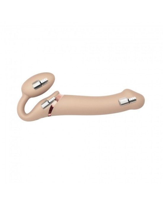 Безремінний страпон з вібрацією Strap-On-Me Vibrating Flesh L, діаметр 3,7 см, пульт ДК, регульовани Безремінний страпон з вібрацією Strap-On-Me Vibrating Flesh L, діаметр 3,7 см, пульт ДК, регульовани