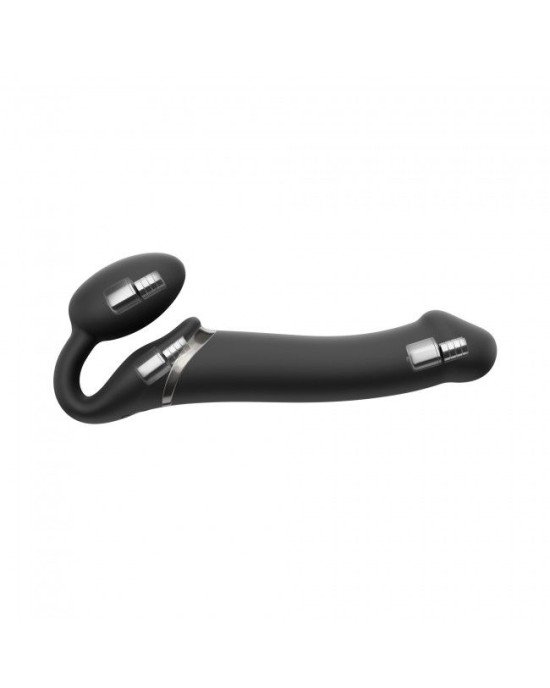 Безремінний страпон з вібрацією Strap-On-Me Vibrating Black L, діаметр 3,7см, пульт ДК, регульований Безремінний страпон з вібрацією Strap-On-Me Vibrating Black L, діаметр 3,7см, пульт ДК, регульований