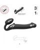 Безремінний страпон з вібрацією Strap-On-Me Vibrating Black L, діаметр 3,7см, пульт ДК, регульований Безремінний страпон з вібрацією Strap-On-Me Vibrating Black L, діаметр 3,7см, пульт ДК, регульований