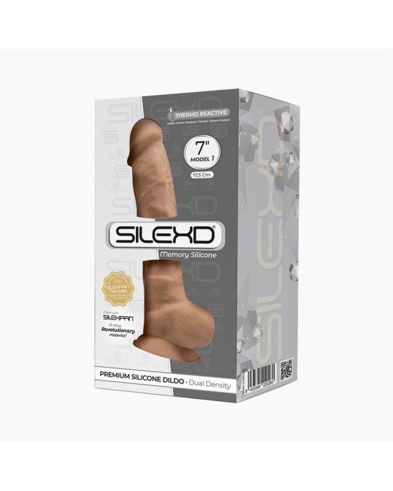 Фалоімітатор SilexD Johnny Caramel (MODEL 1 size 7in), двошаровий, силікон + Silexpan, діаметр 3,8см Фалоімітатор SilexD Johnny Caramel (MODEL 1 size 7in), двошаровий, силікон + Silexpan, діаметр 3,8см