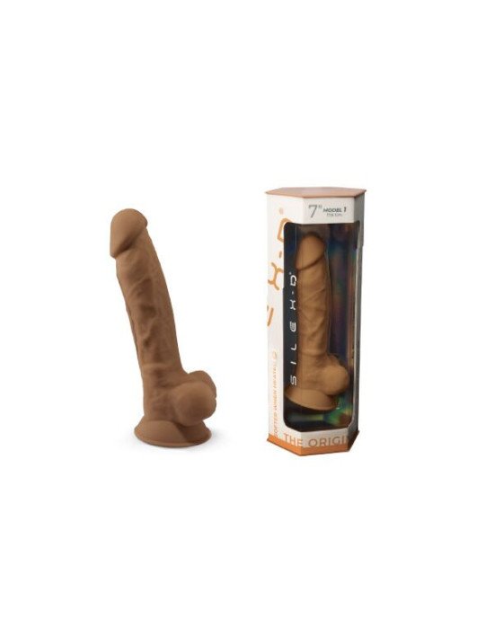 Фалоімітатор SilexD Johnny Caramel (MODEL 1 size 7in), двошаровий, силікон + Silexpan, діаметр 3,8см Фалоімітатор SilexD Johnny Caramel (MODEL 1 size 7in), двошаровий, силікон + Silexpan, діаметр 3,8см