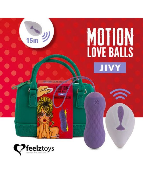 Вагінальні кульки з масажем і вібрацією FeelzToys Motion Love Balls Jivy з пультом дистанційного кер Вагінальні кульки з масажем і вібрацією FeelzToys Motion Love Balls Jivy з пультом дистанційного кер