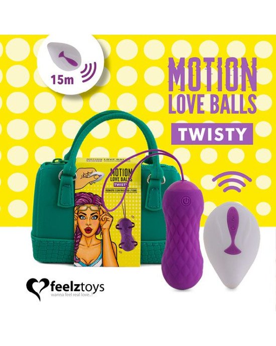 Вагінальні кульки з масажем і вібрацією FeelzToys Motion Love Balls Twisty з пультом дистанційного к Вагінальні кульки з масажем і вібрацією FeelzToys Motion Love Balls Twisty з пультом дистанційного к