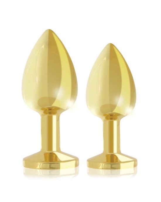 Набір металевих анальних пробок із кристалом RIANNE S – Booty Plug Luxury Set, діаметр 3 та 3,5 см Набір металевих анальних пробок із кристалом RIANNE S – Booty Plug Luxury Set, діаметр 3 та 3,5 см