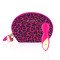 Мінівібромасажер Rianne S: Lovely Leopard Pink, 10 режимів роботи, косметичка-чохол, мед.силікон