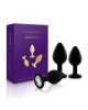 Набір силіконових анальних пробок із кристалом Rianne S: Booty Plug Set Black, діаметр 2,7см, 3,5см, Набір силіконових анальних пробок із кристалом Rianne S: Booty Plug Set Black, діаметр 2,7см, 3,5см,