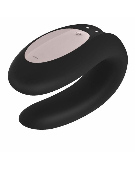 Смарт-вібратор для пар Satisfyer Double Joy Black із широким кліторальним стимулятором Смарт-вібратор для пар Satisfyer Double Joy Black із широким кліторальним стимулятором