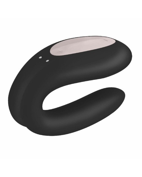 Смарт-вібратор для пар Satisfyer Double Joy Black із широким кліторальним стимулятором Смарт-вібратор для пар Satisfyer Double Joy Black із широким кліторальним стимулятором