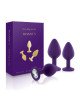 Набір силіконових анальних пробок із кристалом Rianne S: Booty Plug Set Purple, діаметр 2,7см, 3,5см Набір силіконових анальних пробок із кристалом Rianne S: Booty Plug Set Purple, діаметр 2,7см, 3,5см