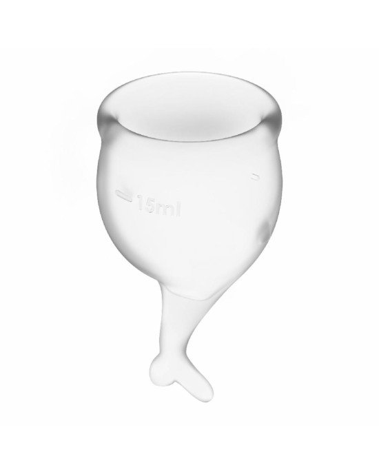 Набір менструальних чаш Satisfyer Feel Secure (transparent), 15мл і 20мл, мішечок для зберігання
