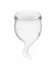 Набір менструальних чаш Satisfyer Feel Secure (transparent), 15мл і 20мл, мішечок для зберігання