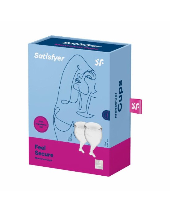 Набір менструальних чаш Satisfyer Feel Secure (transparent), 15мл і 20мл, мішечок для зберігання