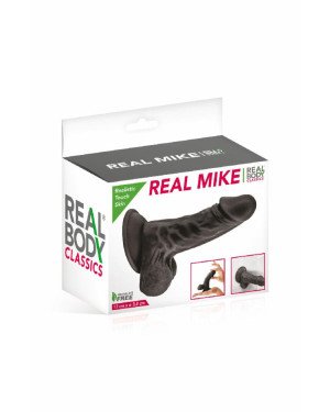 Фалоімітатор із присоскою Real Body — Real Mike Black, TPE, діаметр 3,8 см Фалоімітатор із присоскою Real Body — Real Mike Black, TPE, діаметр 3,8 см