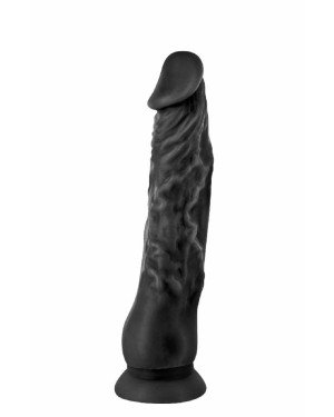 Фалоімітатор із присоскою Real Body — Real Justin Black, TPE, діаметр 4,2 см