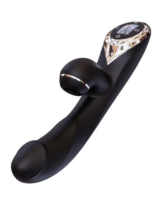 Вакуумний вібратор-кролик з підігрівом KisToy A-King Pro Black, з LED-екраном Вакуумний вібратор-кролик з підігрівом KisToy A-King Pro Black, з LED-екраном