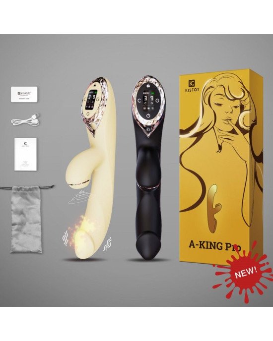 Вакуумний вібратор-кролик з підігрівом KisToy A-King Pro Black, з LED-екраном Вакуумний вібратор-кролик з підігрівом KisToy A-King Pro Black, з LED-екраном