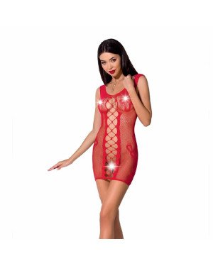Відверта сукня-сітка Passion BS073 red