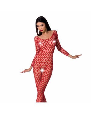 Бодістокінг з крупною сіткою Passion BS077 red