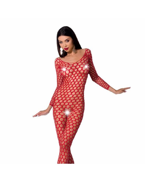 Бодістокінг з крупною сіткою Passion BS077 red Бодістокінг з крупною сіткою Passion BS077 red