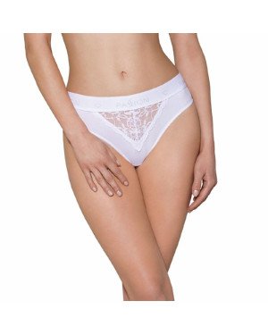 Трусики з широкою гумкою і мереживом Passion PS001 PANTIES white, size M