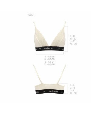 Еластичний топ з мереживом Passion PS001 TOP ecru, size L Еластичний топ з мереживом Passion PS001 TOP ecru, size L