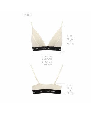 Еластичний топ з мереживом Passion PS001 TOP ecru, size S Еластичний топ з мереживом Passion PS001 TOP ecru, size S