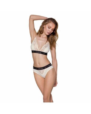 Еластичний топ з мереживом Passion PS001 TOP ecru, size XL Еластичний топ з мереживом Passion PS001 TOP ecru, size XL