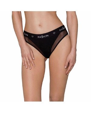 Трусики з прозорою вставкою Passion PS002 PANTIES black, size XL