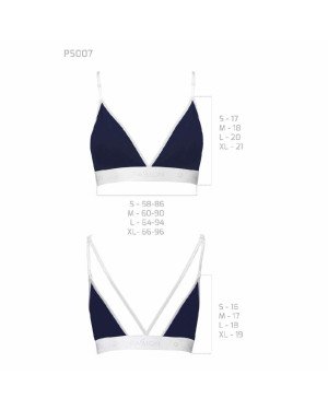Спортивний топ з подвійними бретелями Passion PS007 TOP navy blue, size S