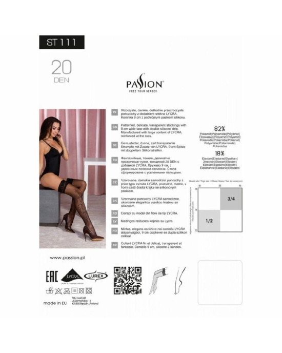 Чорні панчохи з ефектом тату Passion ST111 nero 3/4 (20 den) Чорні панчохи з ефектом тату Passion ST111 nero 3/4 (20 den)