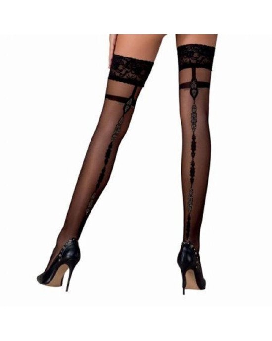 Панчохи з візерунковим швом позаду Passion ST114 nero 1/2 (20 den) Панчохи з візерунковим швом позаду Passion ST114 nero 1/2 (20 den)